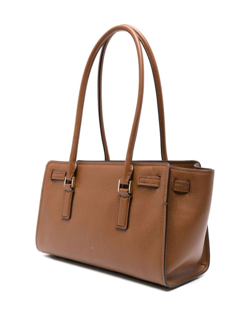 Michael Kors Structured Brown Leather Shopper Tote
