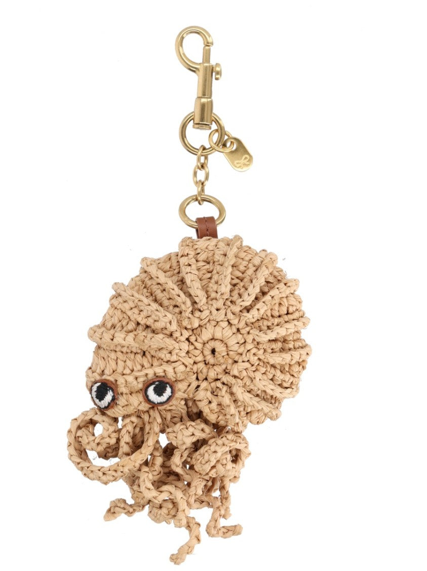 Anya Hindmarch Hermit Crab Raffia Woven Keychain Charm