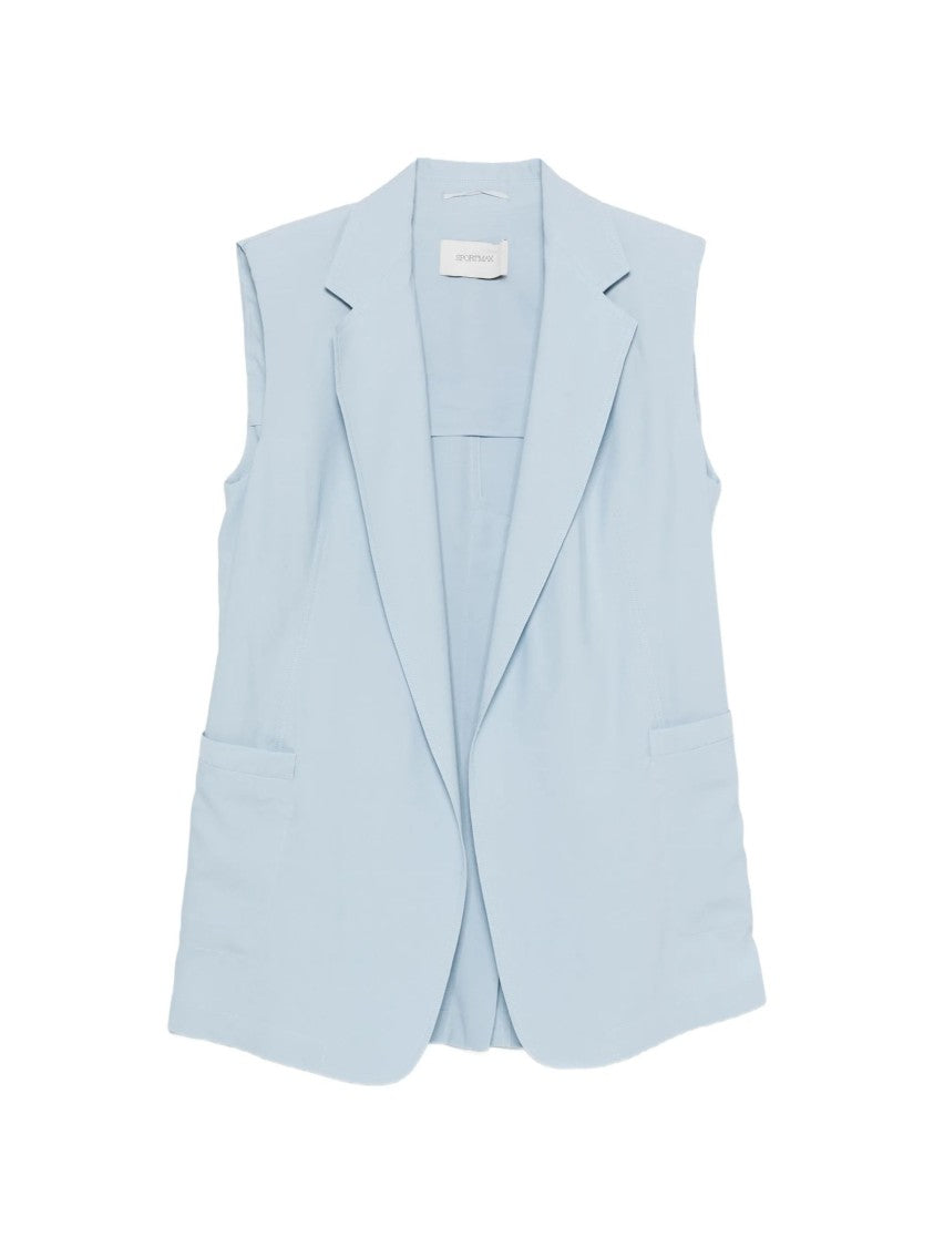 Sportmax Light Blue V-Shaped Lapel Vest