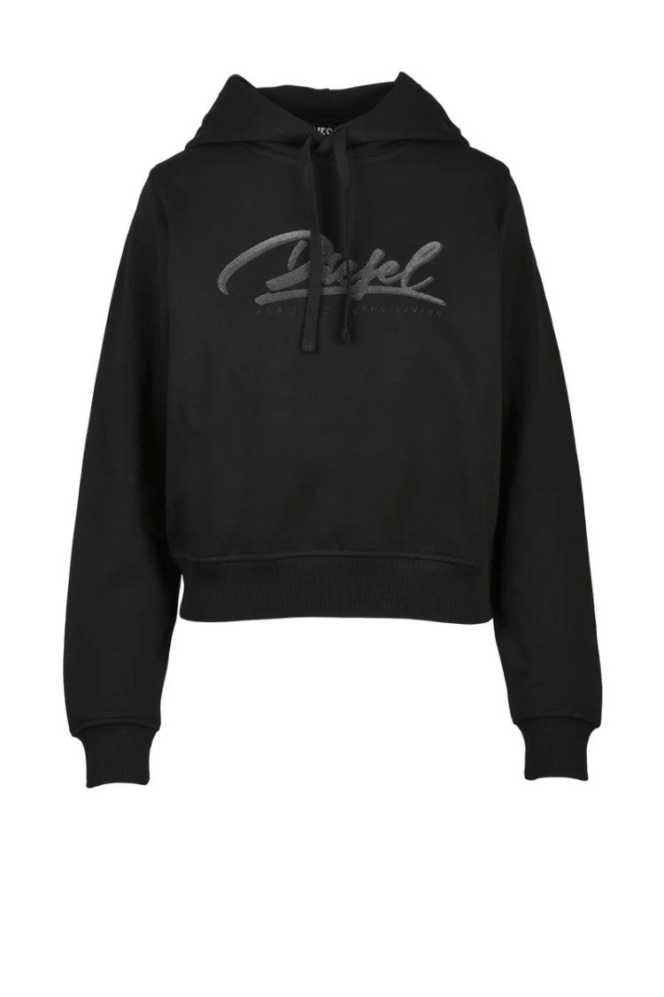 Diesel Black Cotton Women's Cropped Sweatshirt