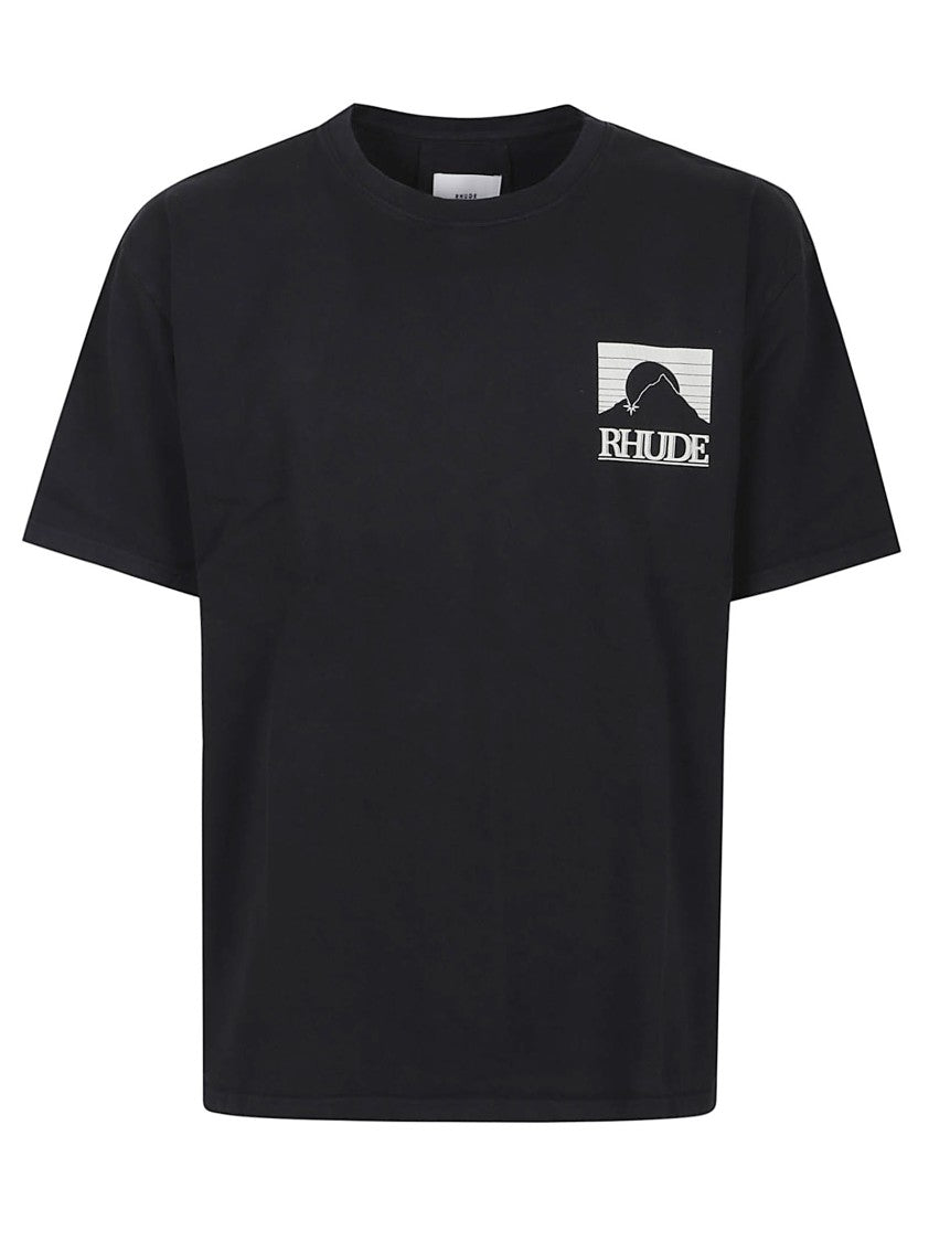 Rhude Black Moonlight Pack Graphic Cotton Printed T-Shirt