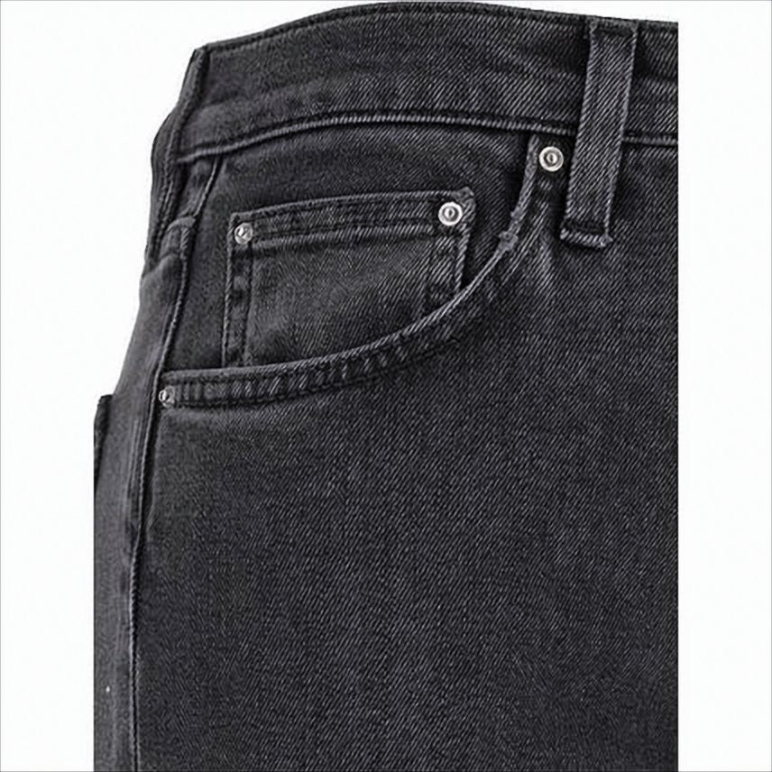 Totême High-Waisted Black Denim Pants With Straight Leg Cut