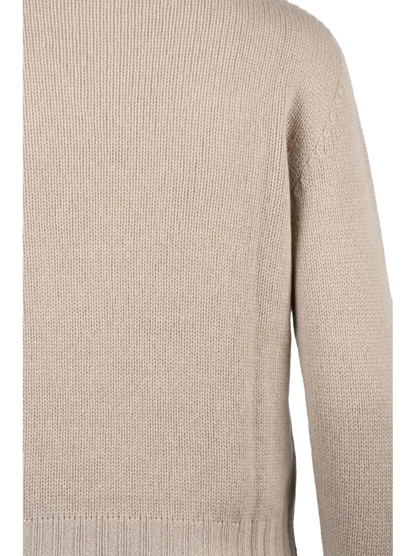 Fabiana Filippi High Neck Cashmere Sweater With Ribbed Detail