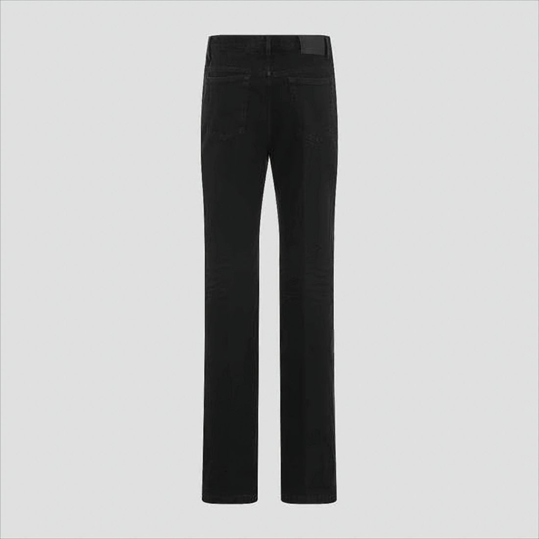 Saint Laurent Straight-Leg Black Denim Pants With Mid-Rise Waist