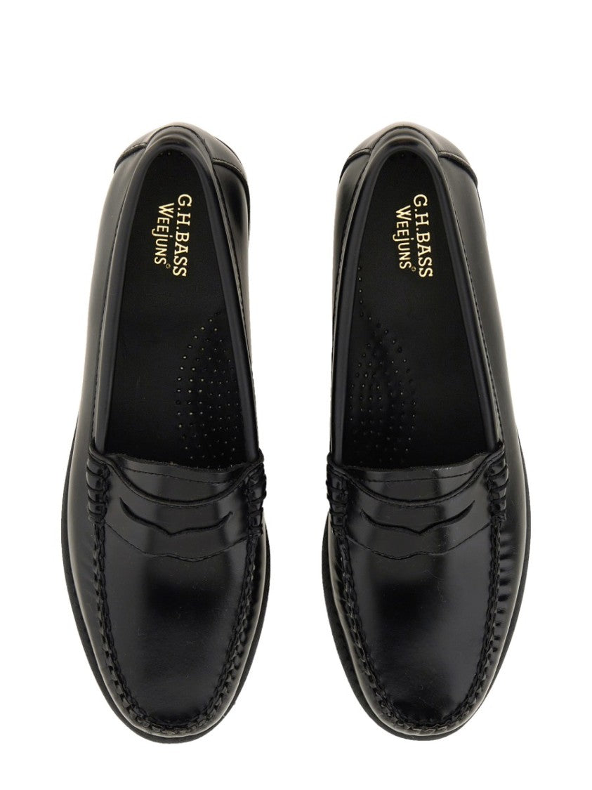 G.H. Bass Black Leather Penny Loafers