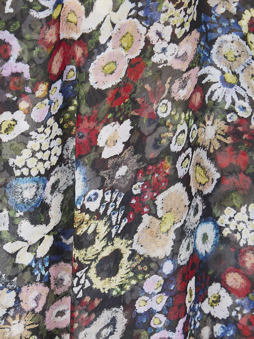 Khaite Multicolor Taja Long Slip Silk Chiffon Dress