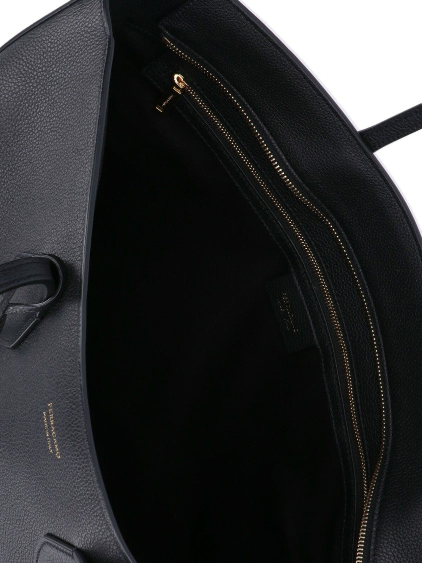 Ferragamo Large Smooth Leather Tote Bag