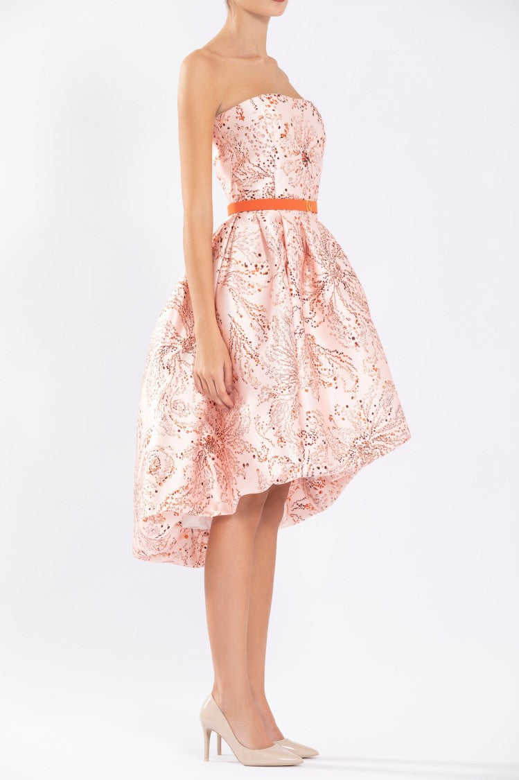 Saiid Kobeisy Mikado Strapless Dress With High-Low Skirt And Dotted Print