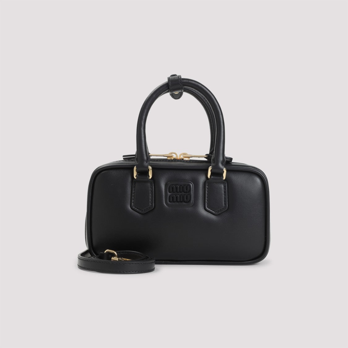 Miu Miu Arcadie Mini Black Calf Leather Shoulder Bag