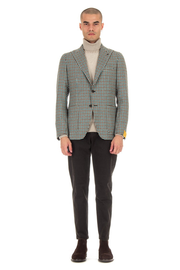 Tagliatore Montecarlo Virgin Wool Houndstooth Jacket