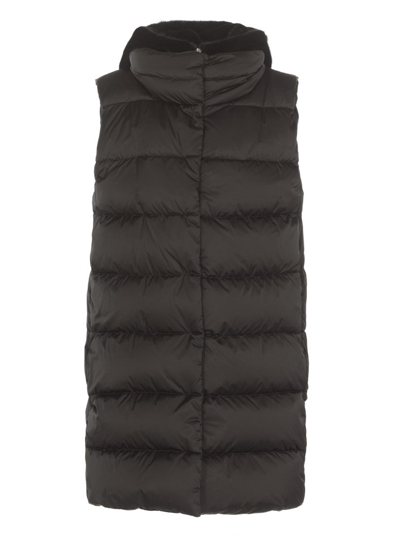 Herno Black Padded And Quilted Vest