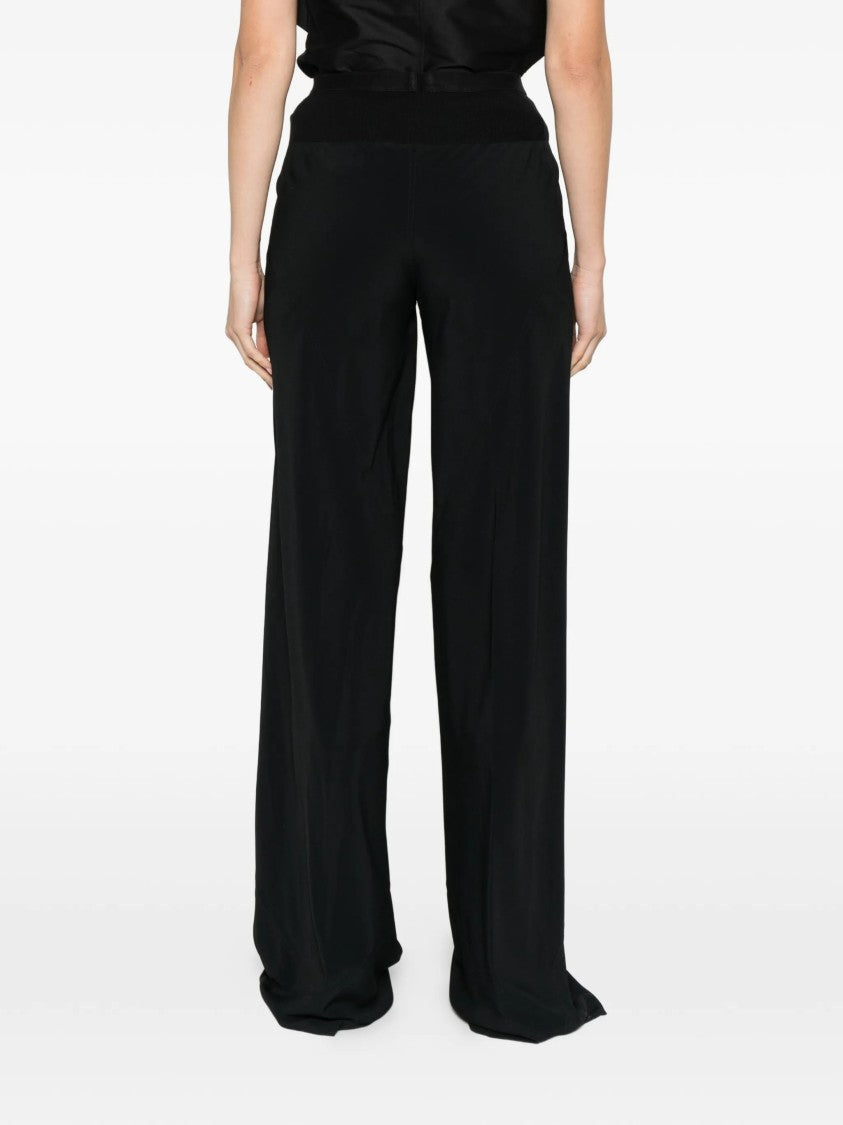 Rick Owens Bias Pantaloni Black Wide-Leg Trousers