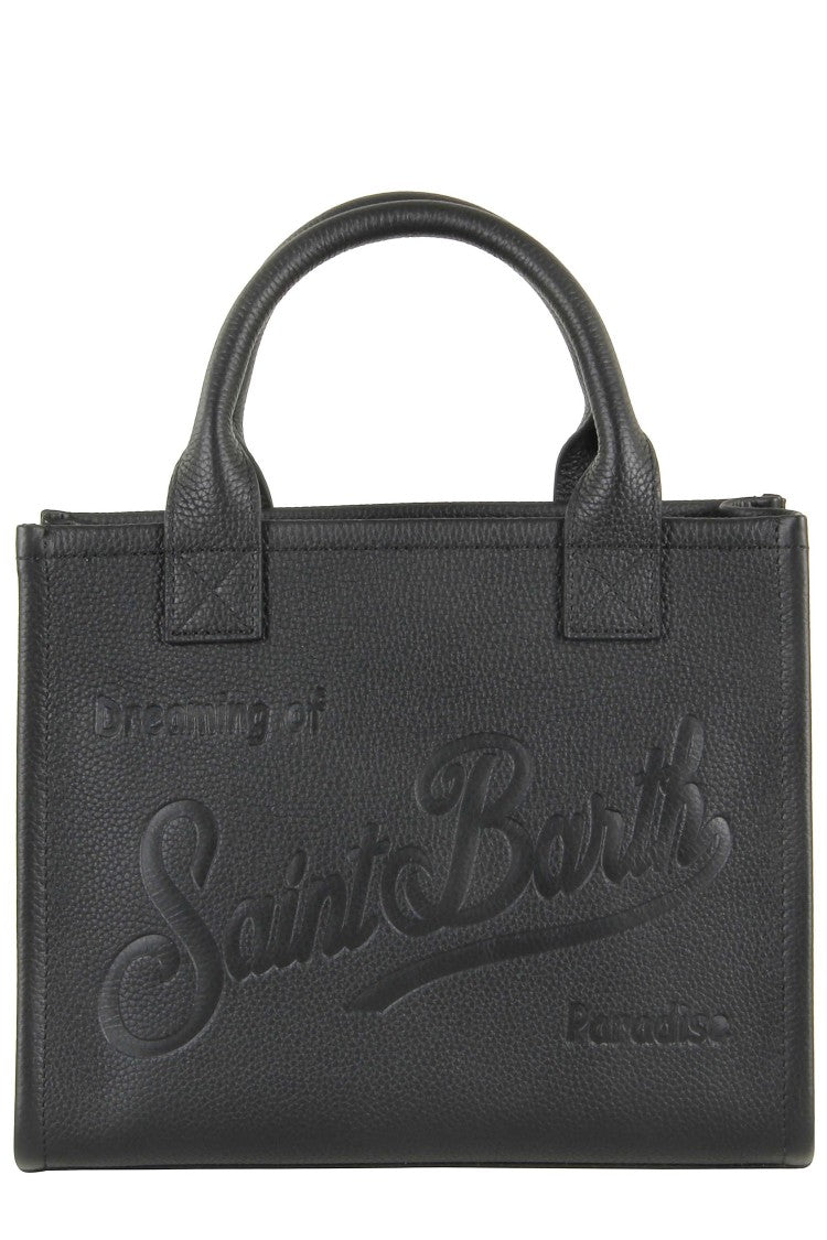 Mc2 Saint Barth Structured Textured Leather Midi Shoulder Bag