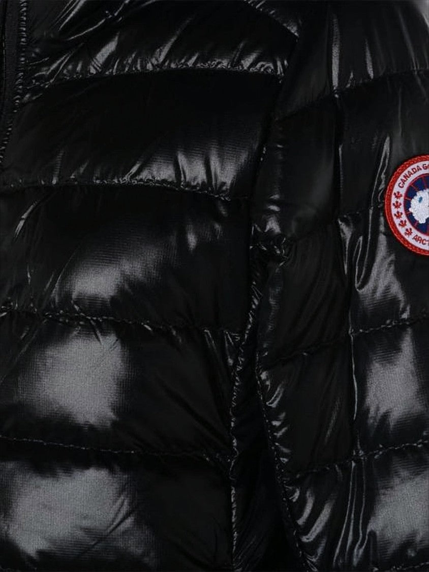 Canada Goose Fitted Black Down Jacket With Quilted Design