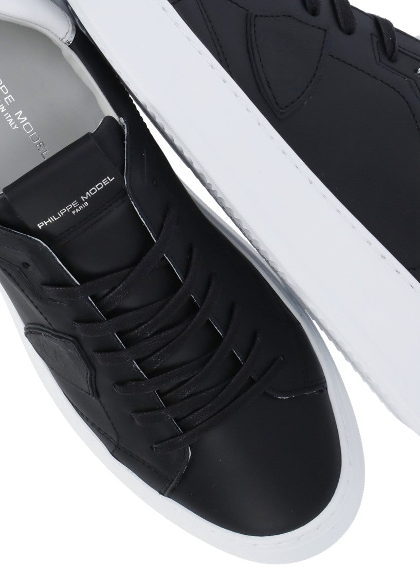 Philippe Model Temple Low Sneakers With Contrasting Logo Heel