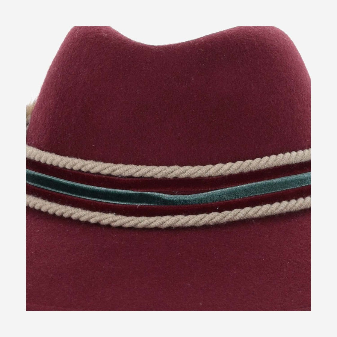 Alexia Alvarez De Toledo Handmade Wool Hat With Wide Brim And Feathered Strap