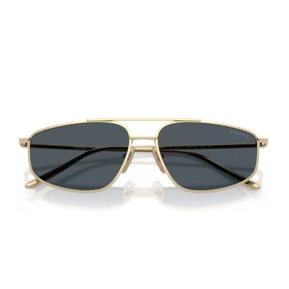 Prada Gold-Tone Pr C51s Geometric Metal Sunglasses