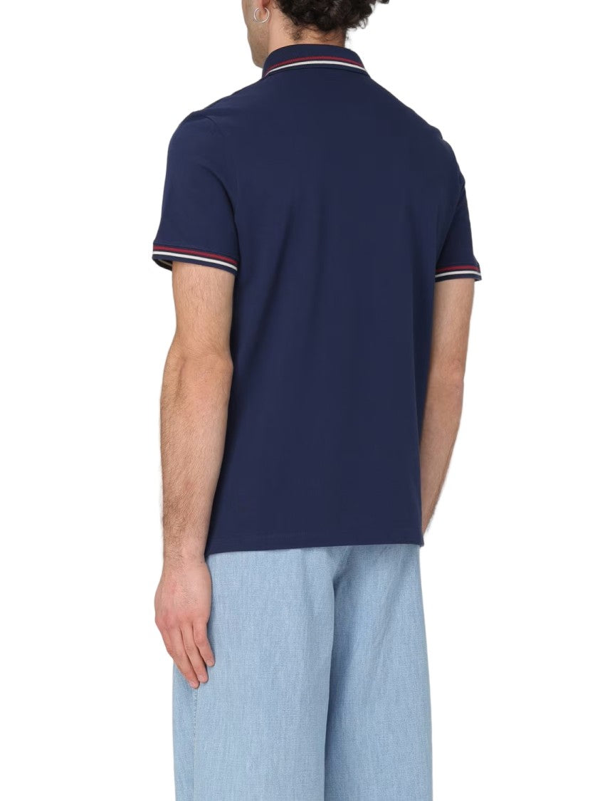 Valentino Short-Sleeved Polo With Contrasting Stripe Accents