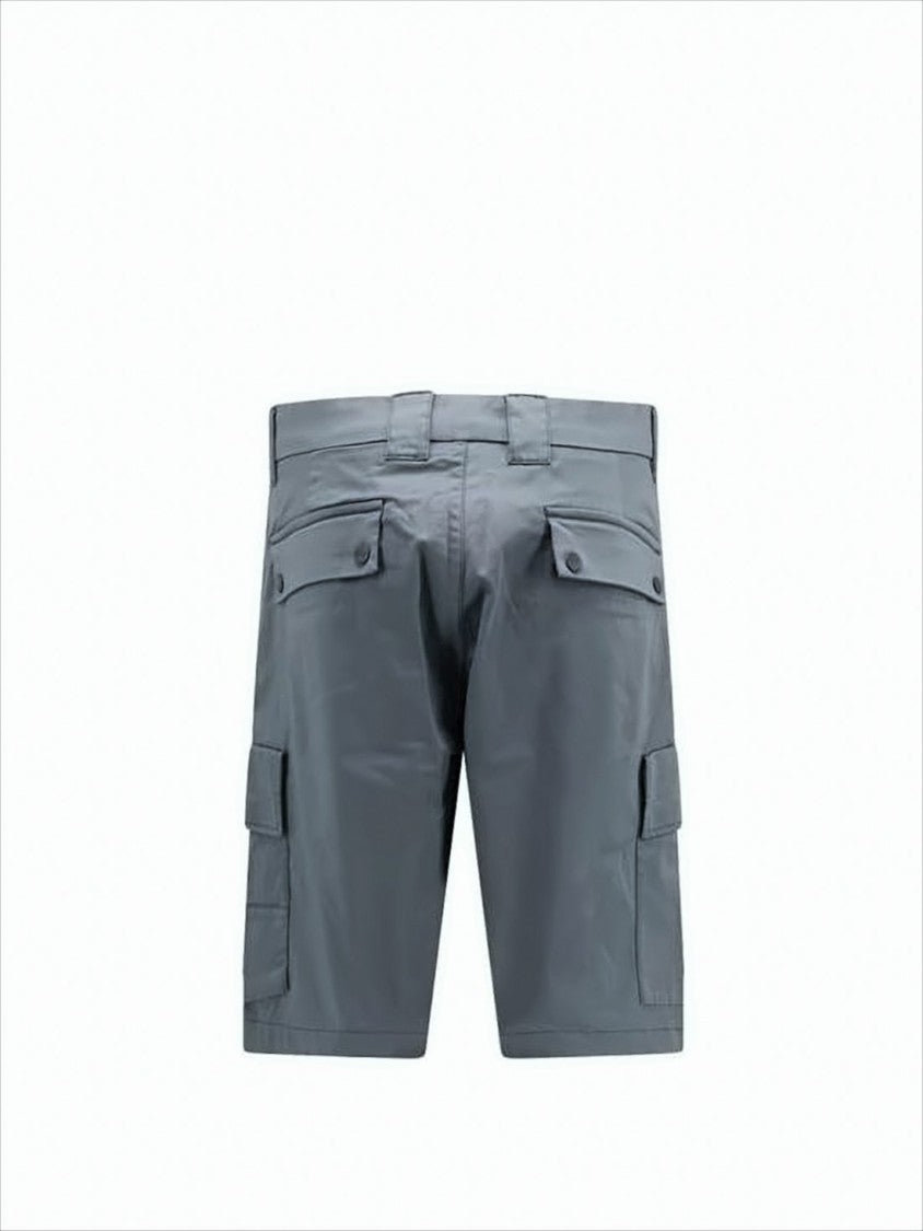 C.P. Company Structured Grey Shorts With Multiple Pockets And Logo Detail