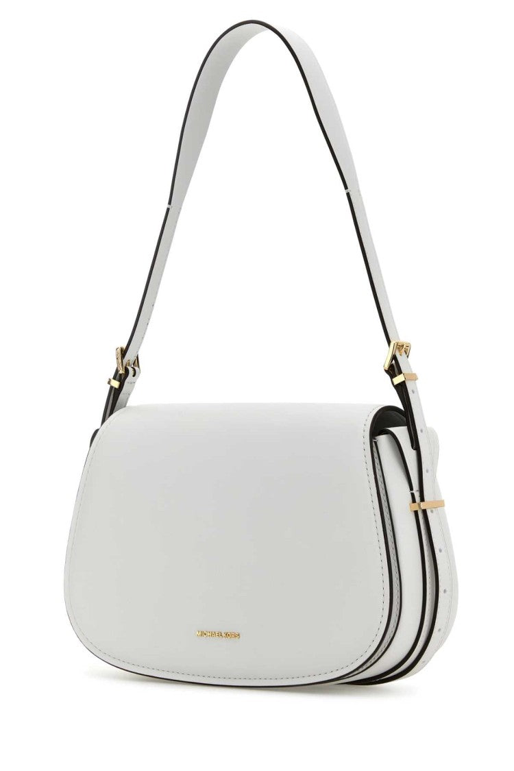 Michael Michael Kors White Leather Moore Shoulder Bag