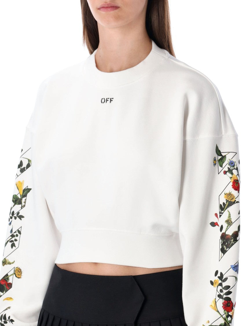 Off-White Arrow Flowers Cropped Logo Sweatshirt