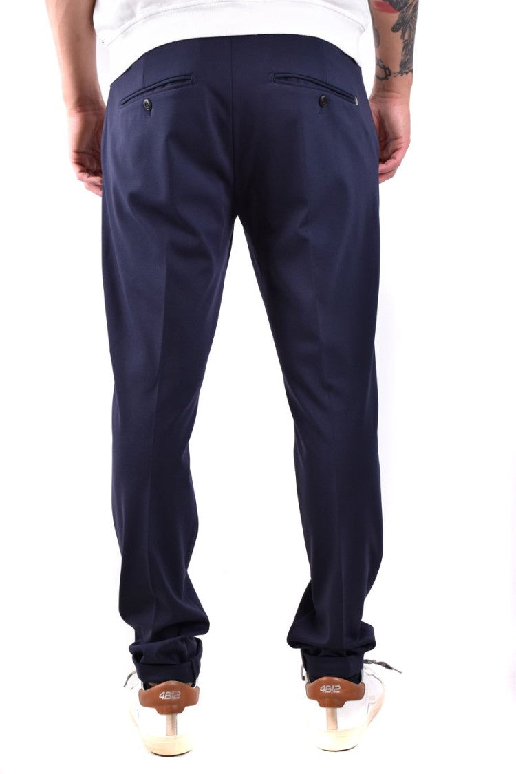 Dondup Blue Polyester-Blend Tailored Trousers