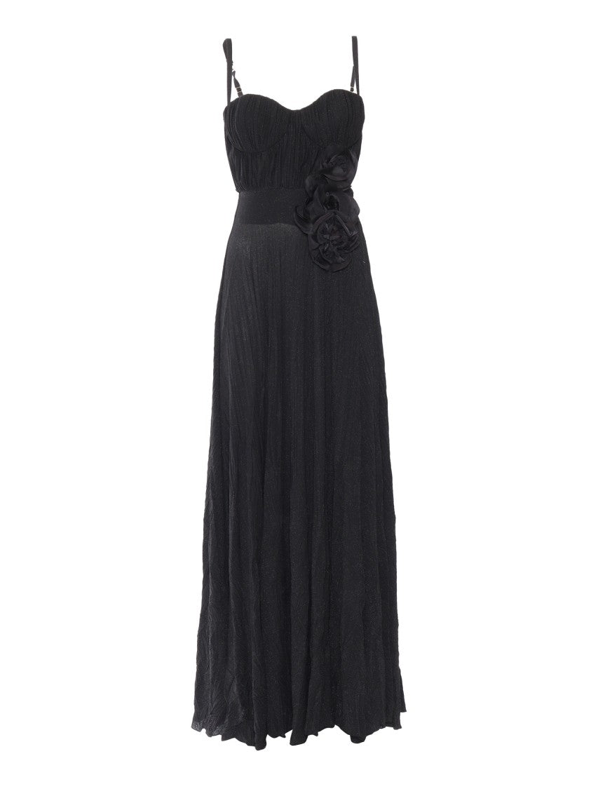 Elisabetta Franchi Fitted Black Evening Dress