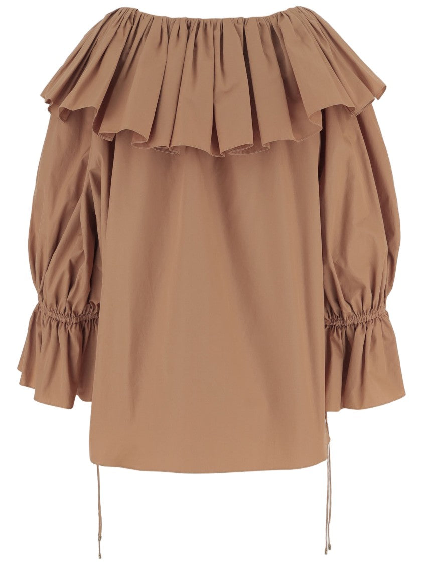 Chloé Cotton Top With Ruffled Trim
