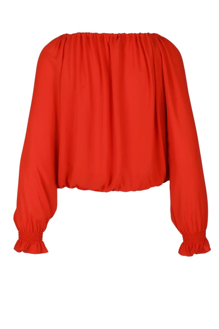 Nove Sei Uno* Red Ruffled Blouse