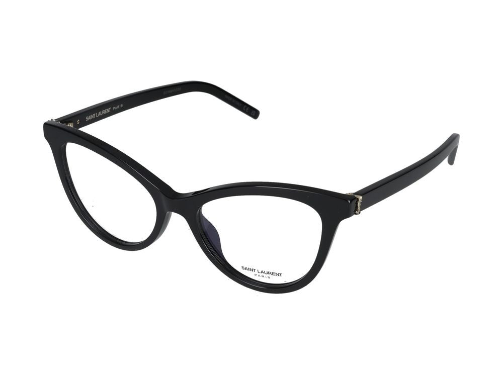 Saint Laurent Black Transparent Accents Rectangular Eyeglasses