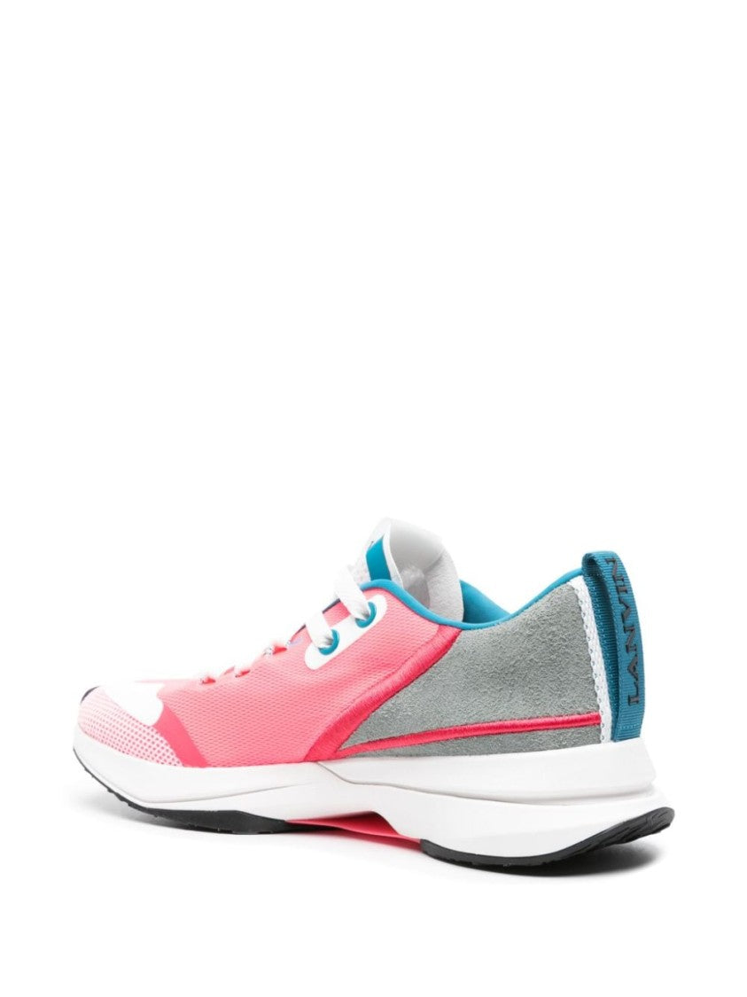 Lanvin Multicolor Mesh Sneakers With Suede Accents