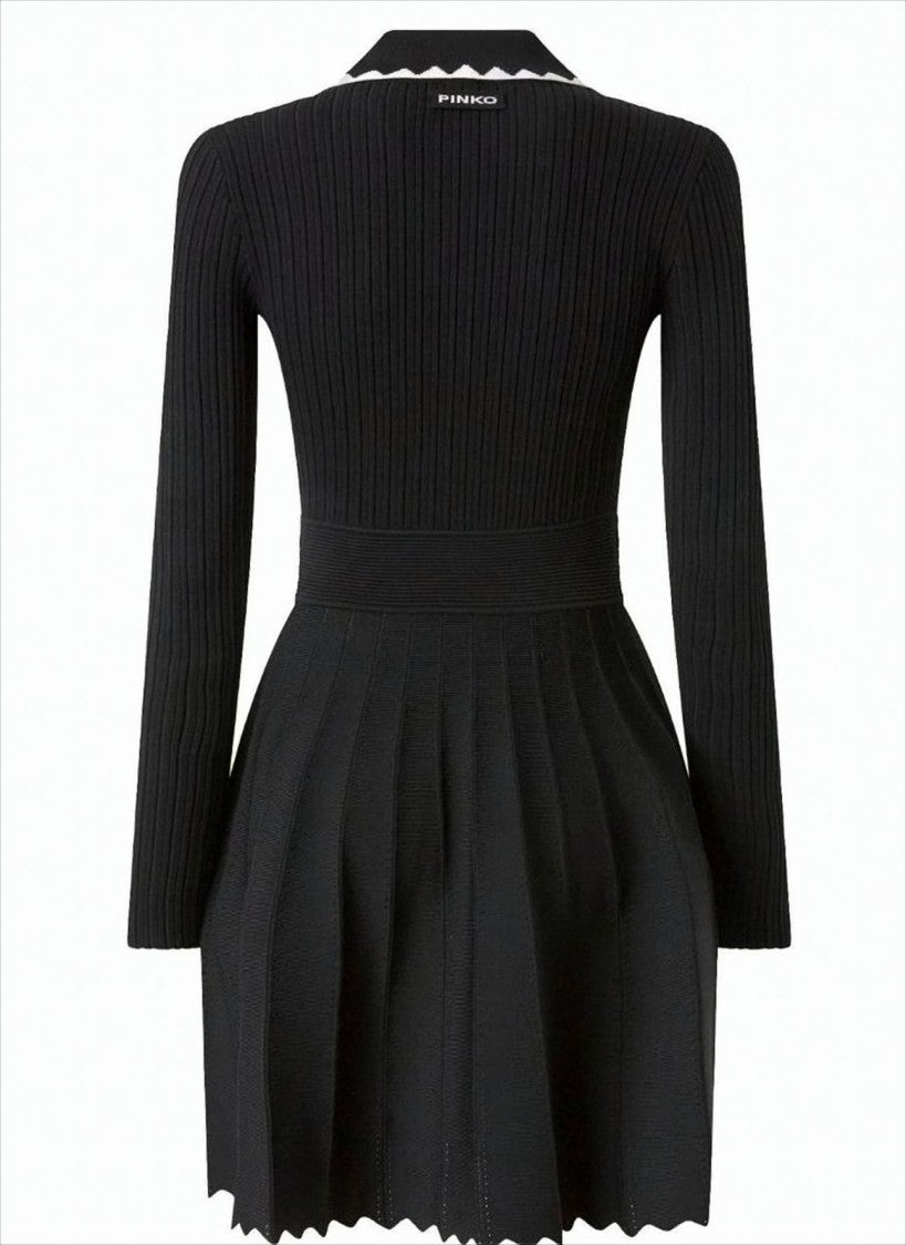 Pinko Ribbed Long Sleeve Mini Dress