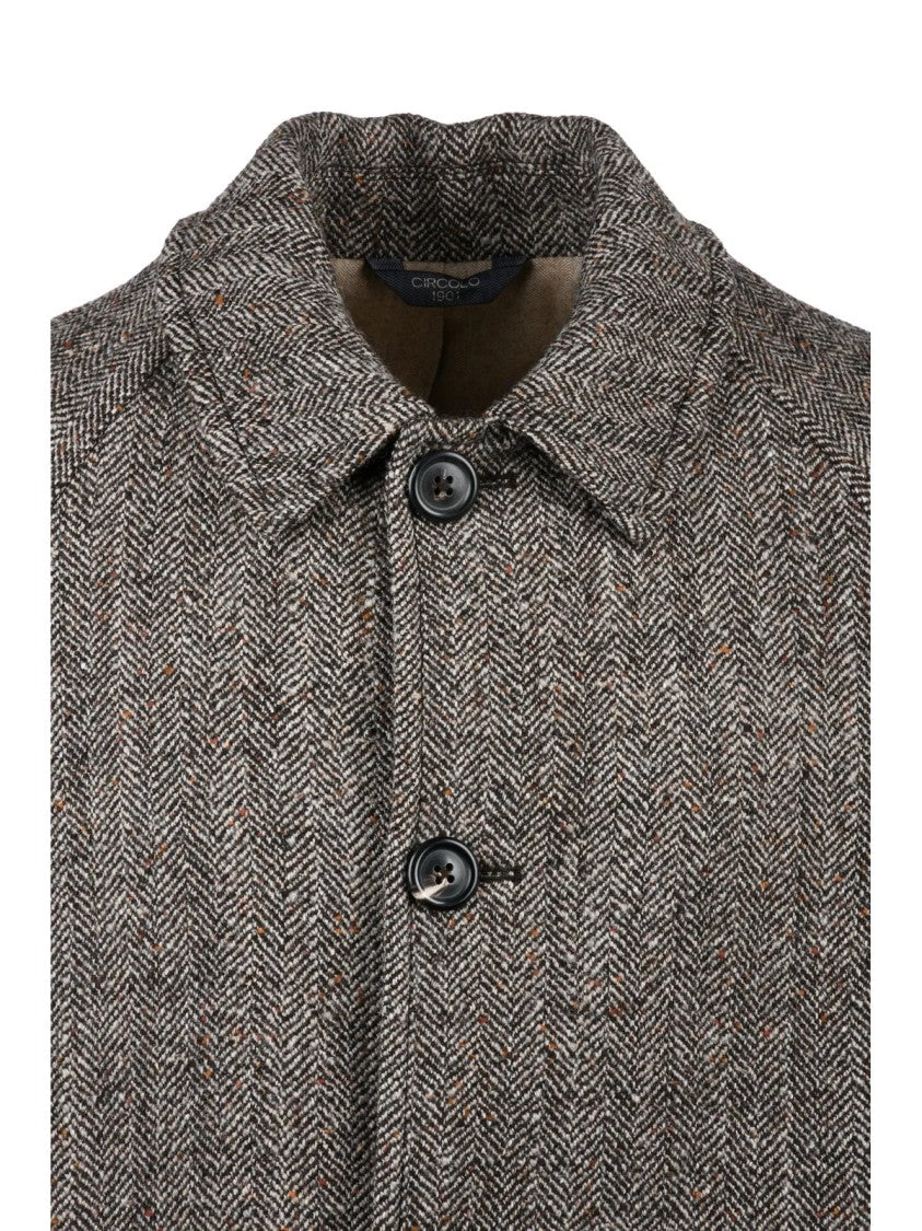 Circolo 1901 Brown-Beige Virgin Wool Coat