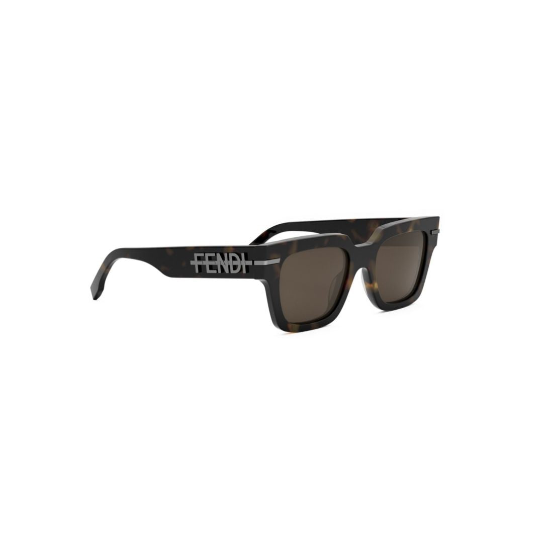 Fendi Fe40078i Bold Rectangular Tortoiseshell Sunglasses