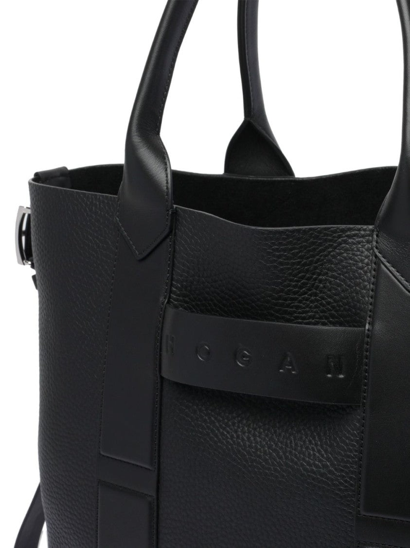 Hogan Textured Calf Leather Shopper Bag