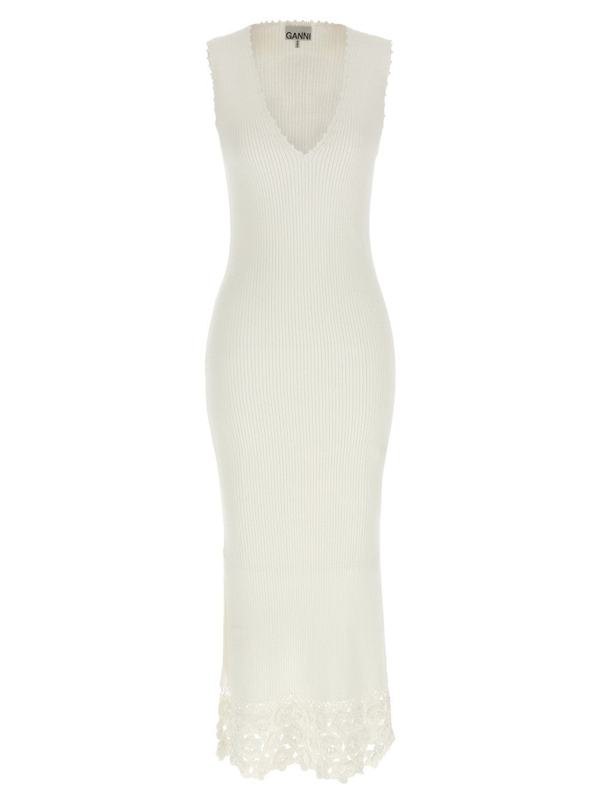 Ganni 'Cotton Crochet' Dress