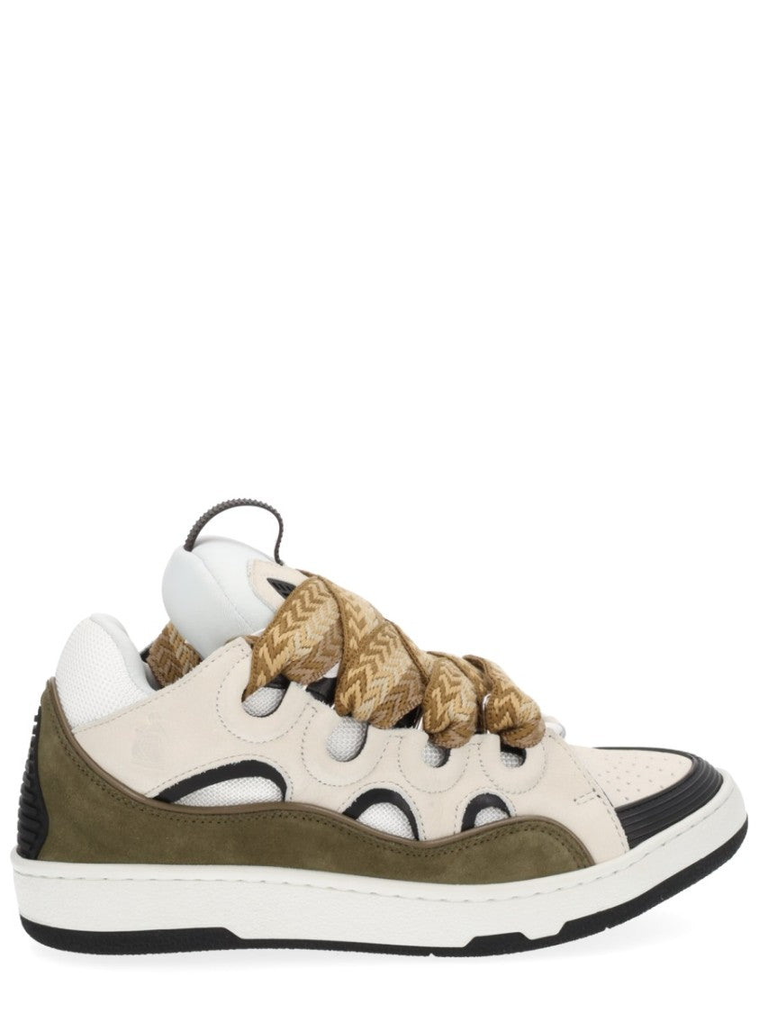 Lanvin Brown Curb Suede Sneakers