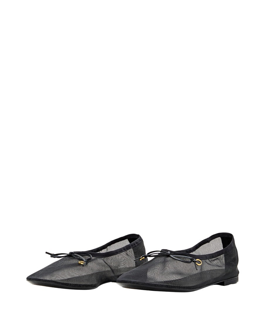 Odissi Square Toe Ballerina Flats With Bow Detail