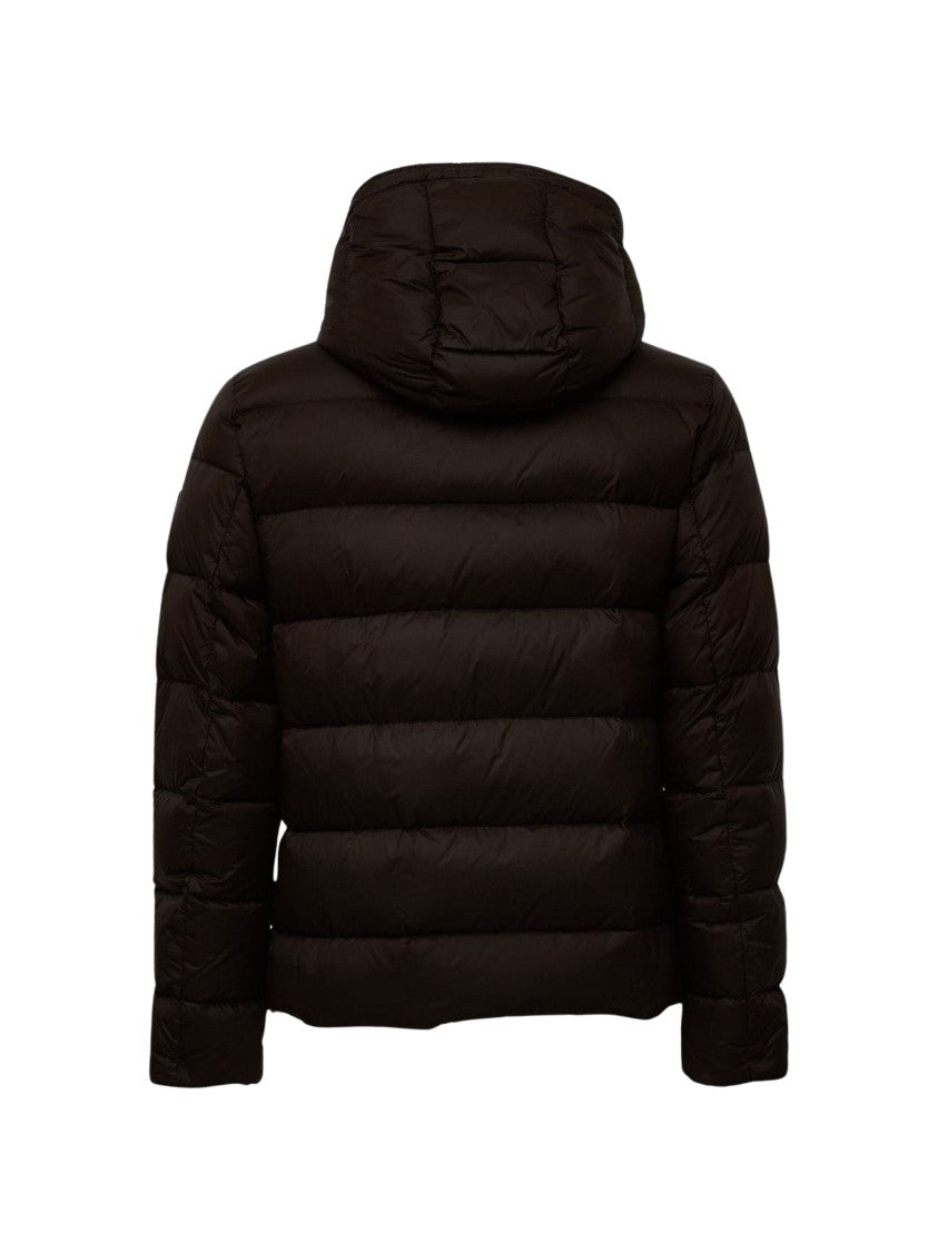 Fay Quilted Hooded Padded Black Down Jacket