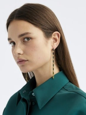 Oscar De La Renta Crystal Baguette Strand Earrin