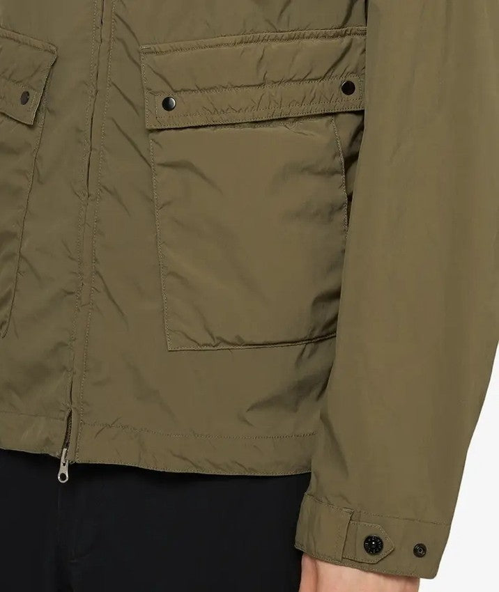 Stone Matte Finish Lightweight Jacket With Double-Layer Hood