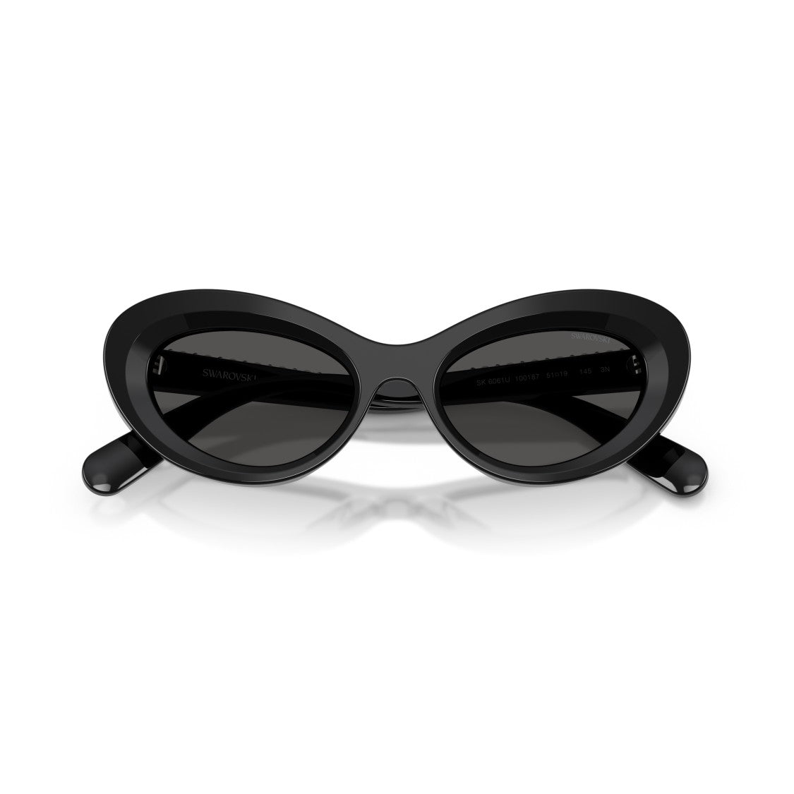Swarovski 0Sk6061u Cat-Eye Sunglasses With Glossy Black Frame