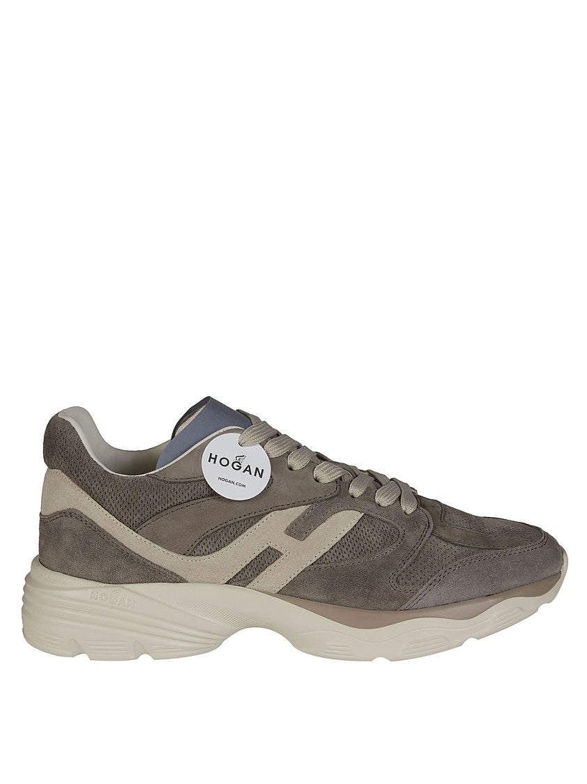 Hogan Layered Suede And Mesh Casual Sneakers