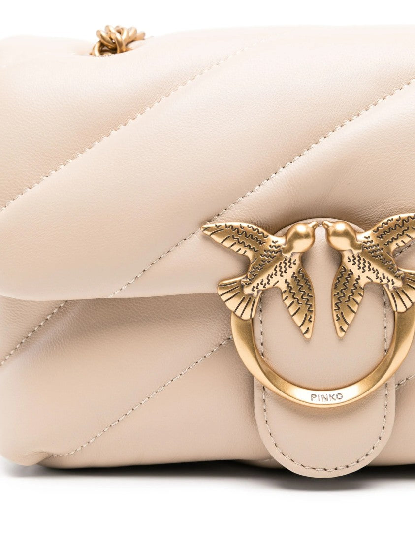 Pinko Quilted Mini Shoulder Bag With Gold-Tone Bird Clasp