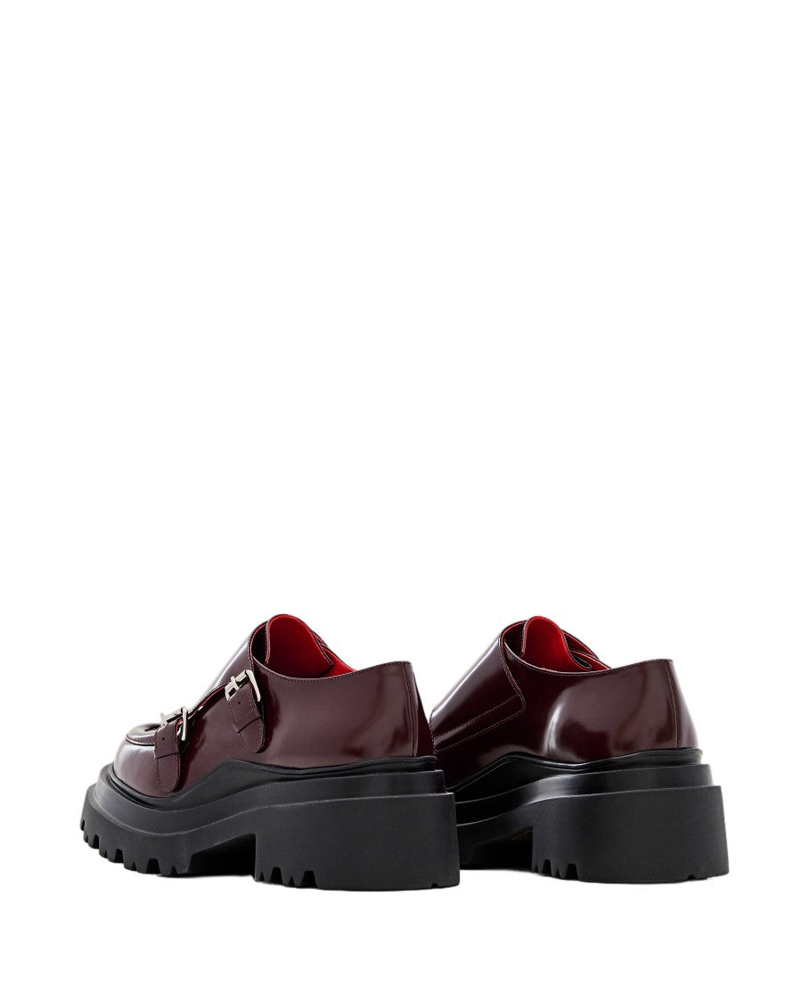 Plan C Buckled Leather Loafers With Chunky Rubber Sole