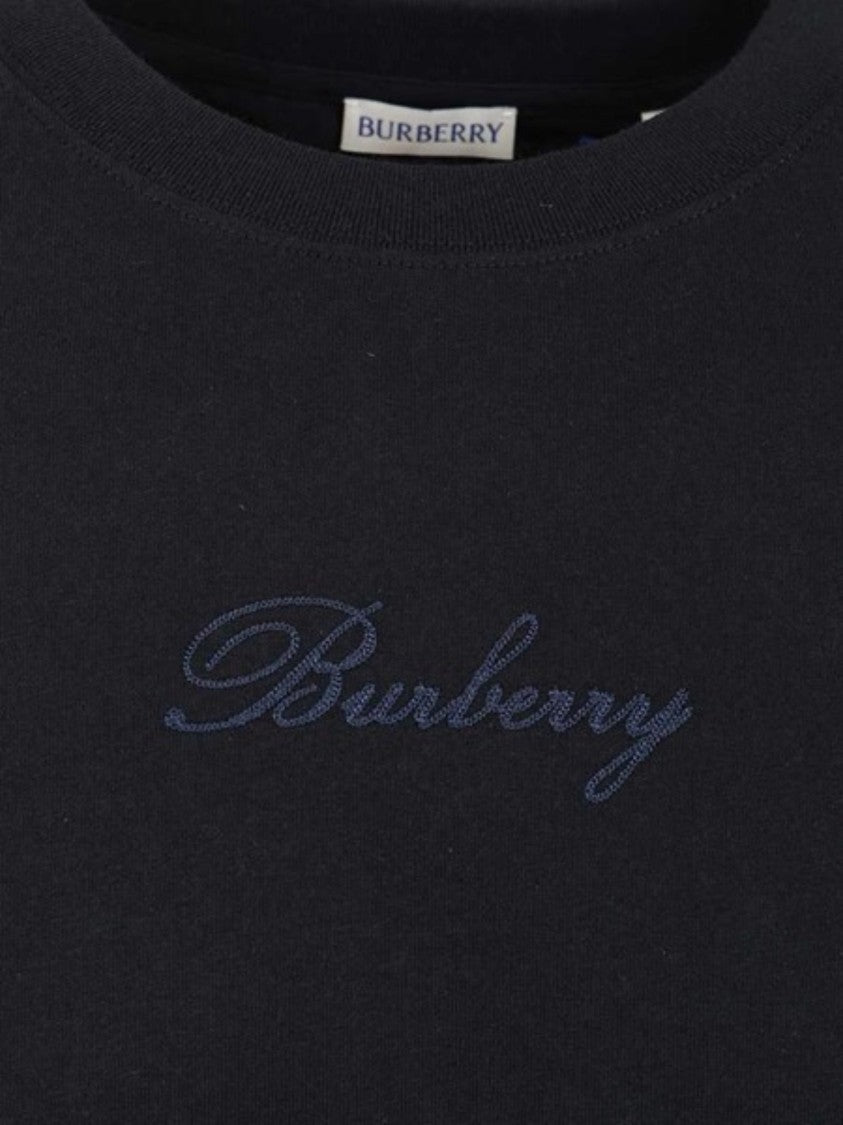 Burberry Navy Blue Ryan Embroidered T-Shirt