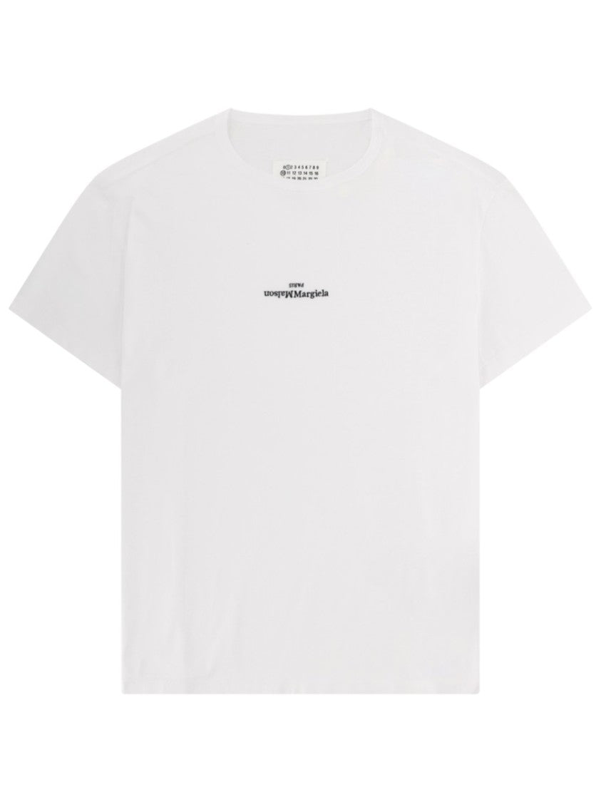 Maison Margiela Boxy Crew Neck Upside Text Cotton T-Shirt