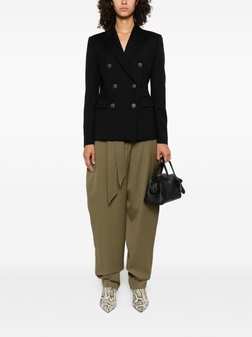 Dondup Tailored Double-Breasted Nero Jacket With Sharp Lapels