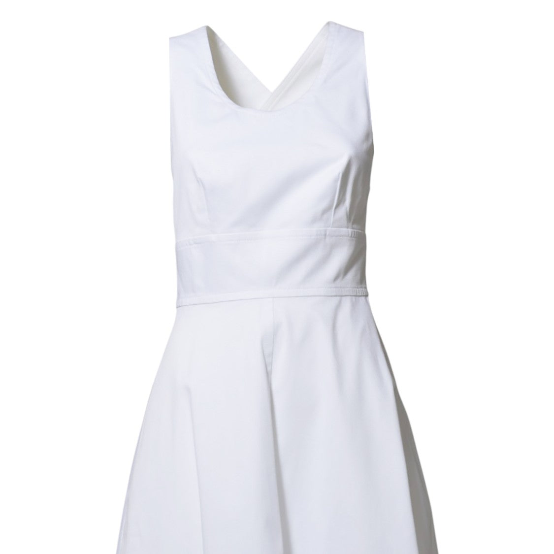 Aspesi White Cotton Pique Midi Dress