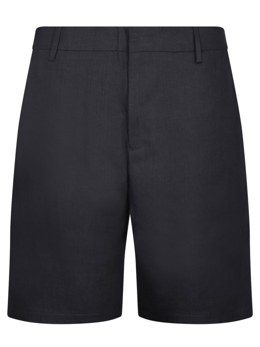 Paul Smith Linen Bermuda Shorts With Adjustable Waist And Zipper Closure